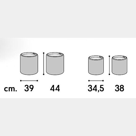 Set 2 pouf contenitori con vassoio tessuto grigio - Mobili 2G