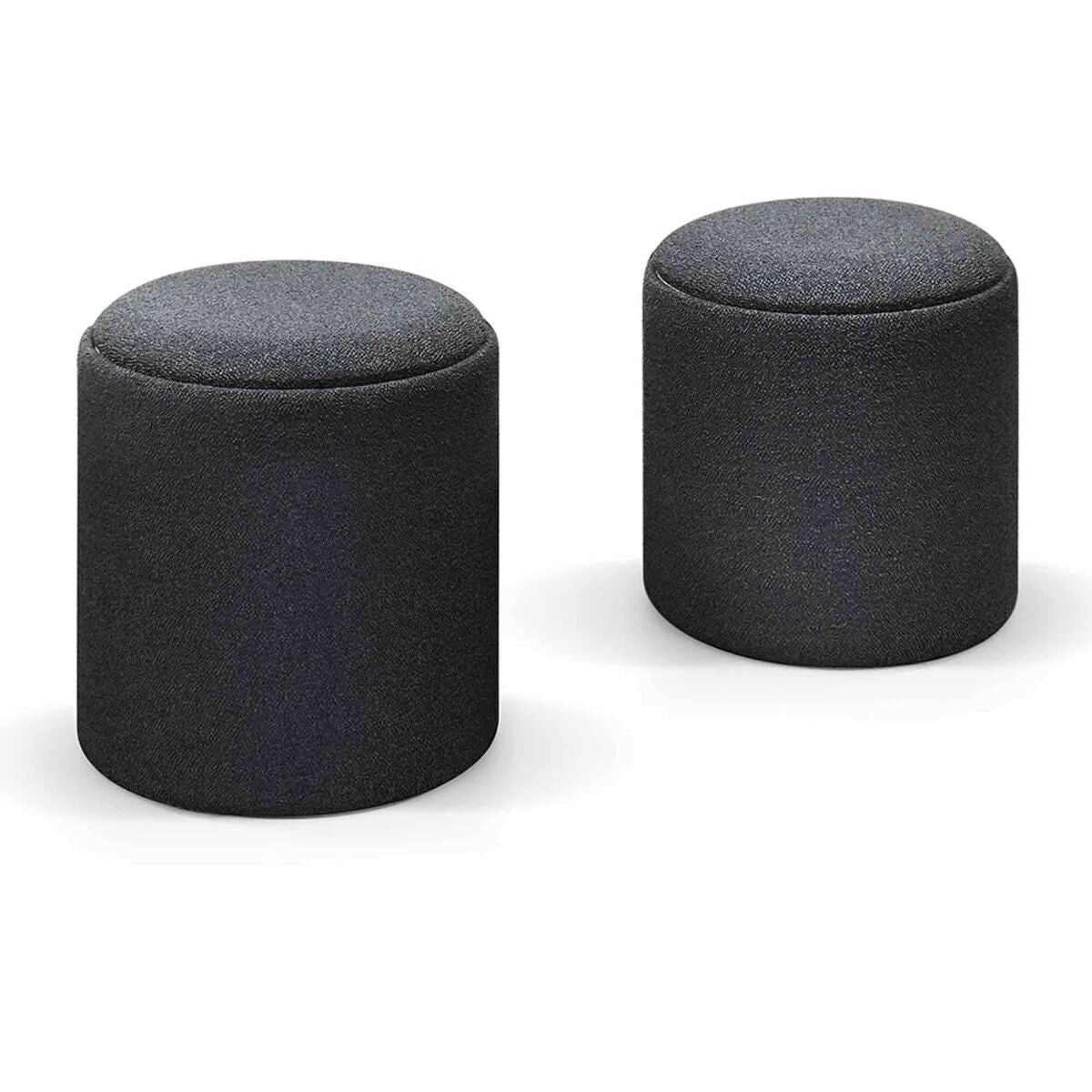 Set 2 pouf contenitori con vassoio tessuto grigio - Mobili 2G
