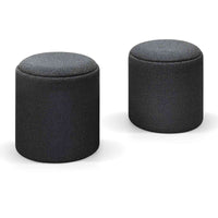 Set 2 pouf contenitori con vassoio tessuto grigio - Mobili 2G