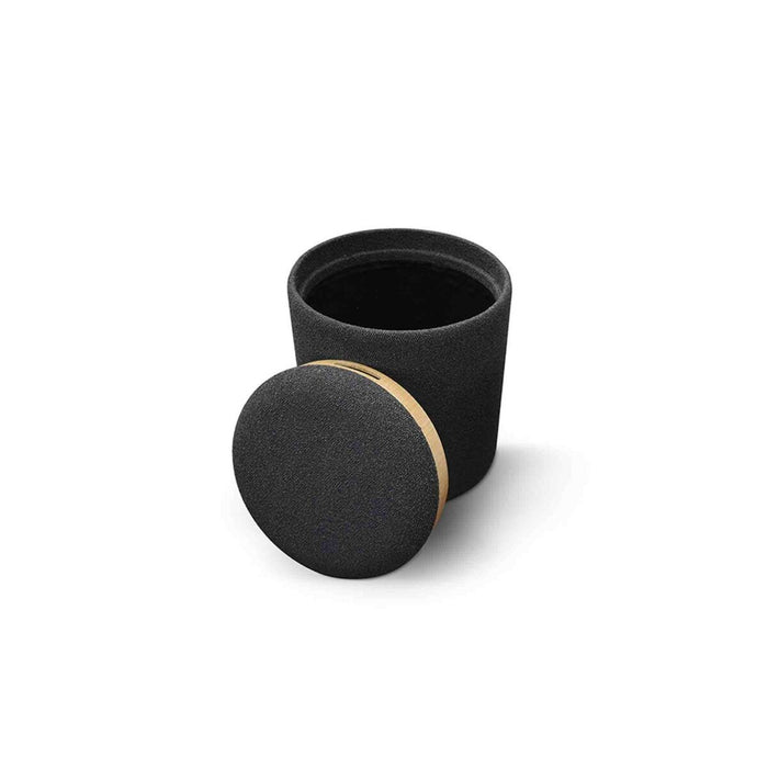 Set 2 pouf contenitori con vassoio tessuto grigio - Mobili 2G