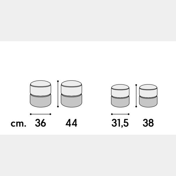 Set 2 pouf moderni in tessuto bianco e tortora - Mobili 2G