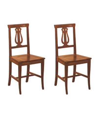 Set 2 sedie a lira in legno seduta legno finitura bassano (486) - Mobili 2G