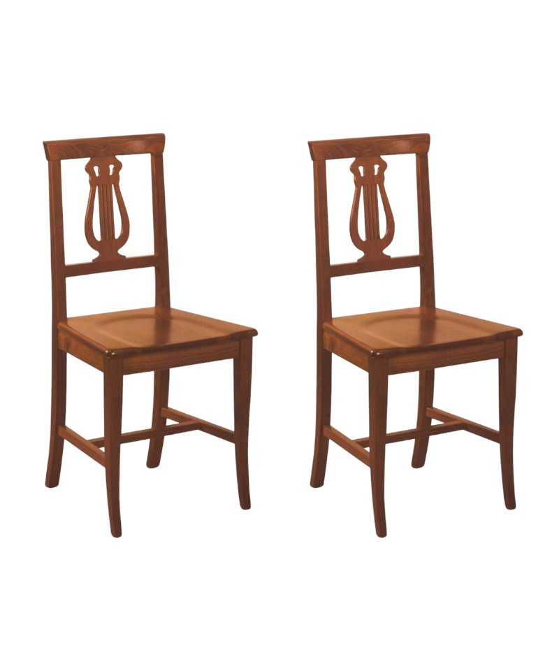 Set 2 sedie a lira in legno seduta legno finitura bassano (486) - Mobili 2G