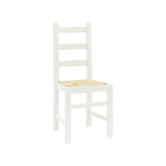 Set 2 sedie arte povera legno bianco seduta paglia 50x47x90 - Mobili 2G