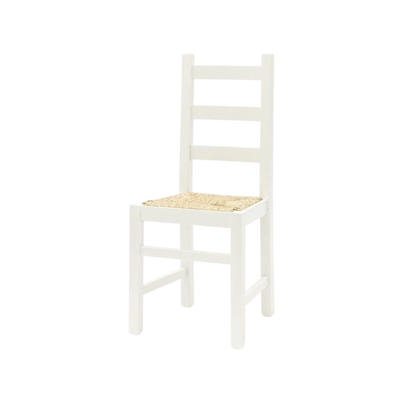 Set 2 sedie arte povera legno bianco seduta paglia 50x47x90 - Mobili 2G