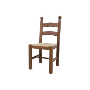 Set 2 sedie arte povera legno massiccio tinta noce seduta paglia 47x49x101 - Mobili 2G