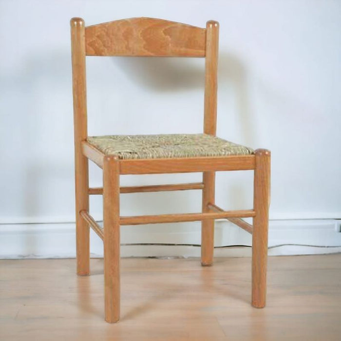 Set 2 sedie arte povera legno tinta miele seduta paglia 43x43x83 - Mobili 2G