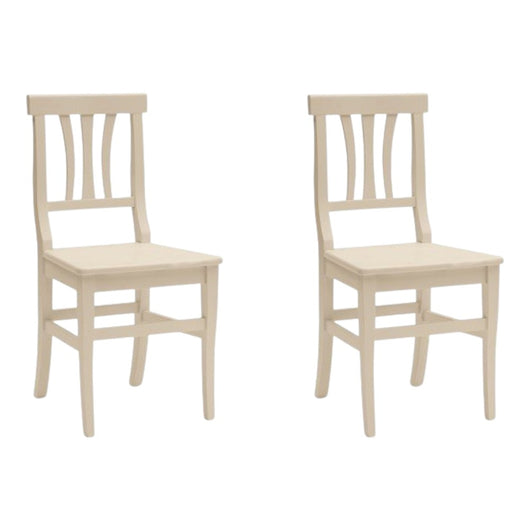Set 2 sedie classiche legno beige seduta legno 46x44x90 - Mobili 2G
