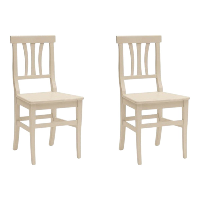 Set 2 sedie classiche legno beige seduta legno 46x44x90 - Mobili 2G