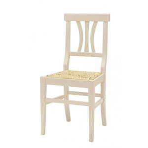 Set 2 sedie classiche legno beige seduta paglia 43x42x90 - Mobili 2G