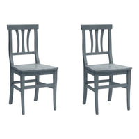 Set 2 sedie classiche legno grigio seduta legno 46x44x90 - Mobili 2G