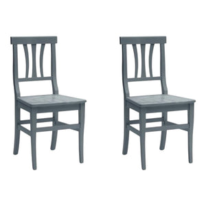 Set 2 sedie classiche legno grigio seduta legno 46x44x90 - Mobili 2G
