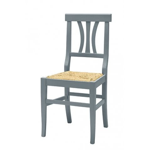 Set 2 sedie classiche legno grigio seduta paglia 43x42x90 - Mobili 2G