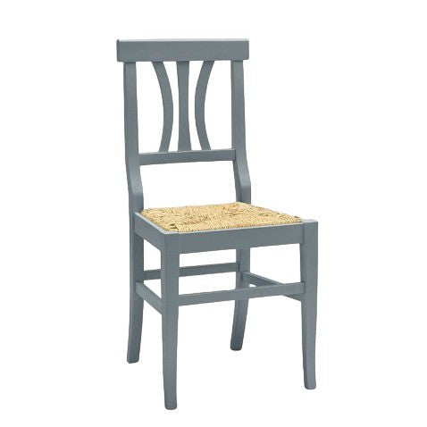 Set 2 sedie classiche legno grigio seduta paglia 43x42x90 - Mobili 2G