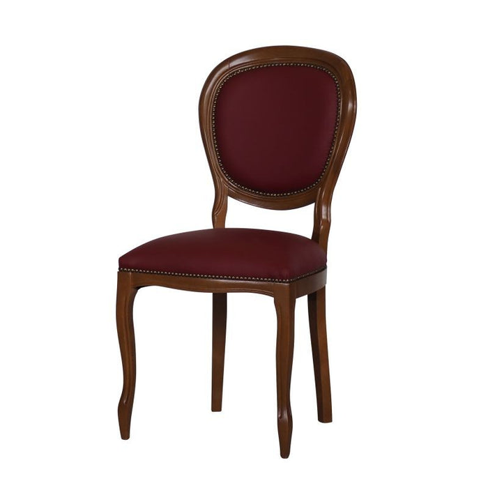 Set 2 sedie classiche legno imbottite ecopelle bordeaux 50x47x100 - Mobili 2G