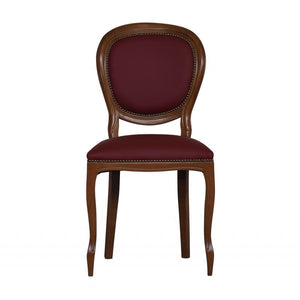 Set 2 sedie classiche legno imbottite ecopelle bordeaux 50x47x100 - Mobili 2G