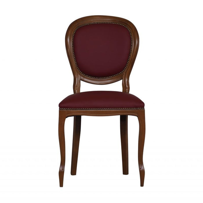 Set 2 sedie classiche legno imbottite ecopelle bordeaux 50x47x100 - Mobili 2G