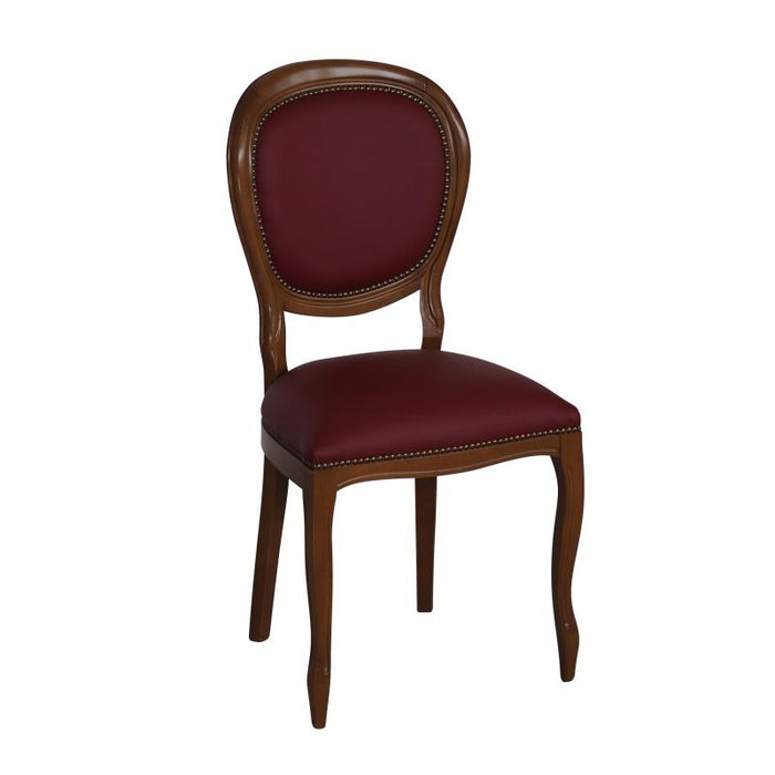 Set 2 sedie classiche legno imbottite ecopelle bordeaux 50x47x100 - Mobili 2G