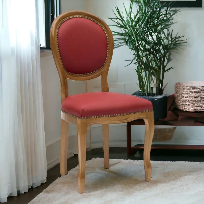 Set 2 sedie classiche legno imbottite ecopelle rossa 50x47x100 - Mobili 2G