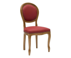 Set 2 sedie classiche legno imbottite ecopelle rossa 50x47x100 - Mobili 2G