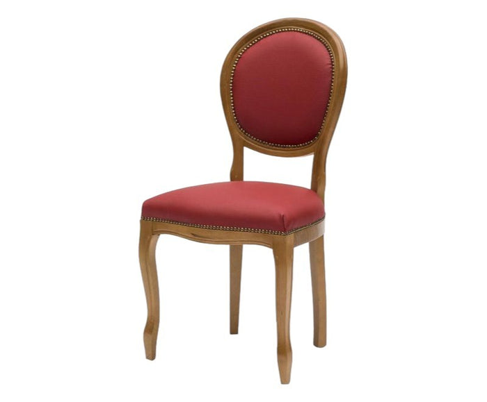 Set 2 sedie classiche legno imbottite ecopelle rossa 50x47x100 - Mobili 2G