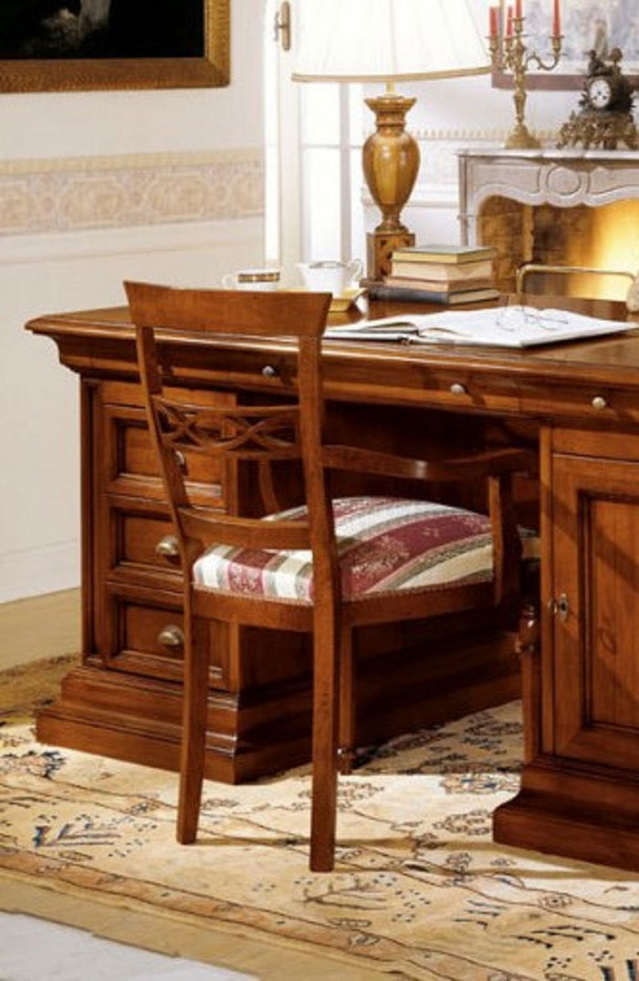 Set 2 sedie classiche legno imbottite tinta noce 48x55x96 - Mobili 2G