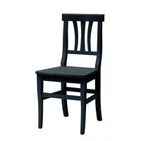 Set 2 sedie classiche legno nero seduta legno 46x44x90 - Mobili 2G