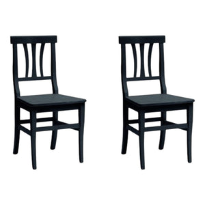 Set 2 sedie classiche legno nero seduta legno 46x44x90 - Mobili 2G