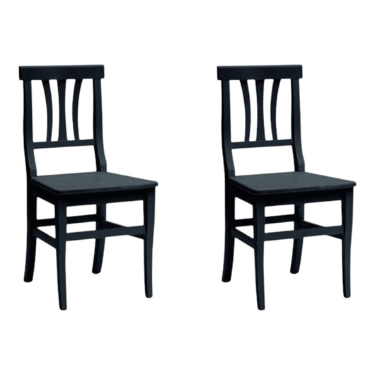 Set 2 sedie classiche legno nero seduta legno 46x44x90 - Mobili 2G