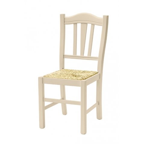 Set 2 sedie country legno beige seduta paglia 43x48x95