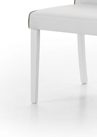 set 2 sedie imbottita bianca ecopelle filo tortora (6040) - Mobili 2G