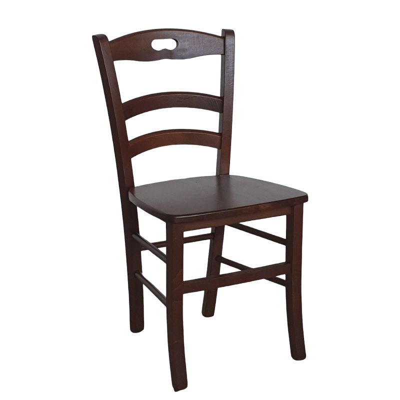 set 2 sedie in legno arte povera tinta noce seduta legno (588) - Mobili 2G