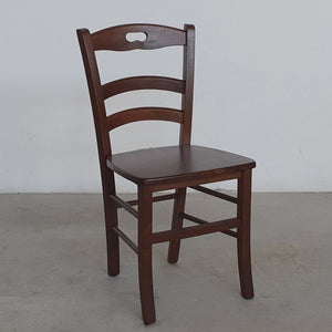 set 2 sedie in legno arte povera tinta noce seduta legno (588) - Mobili 2G