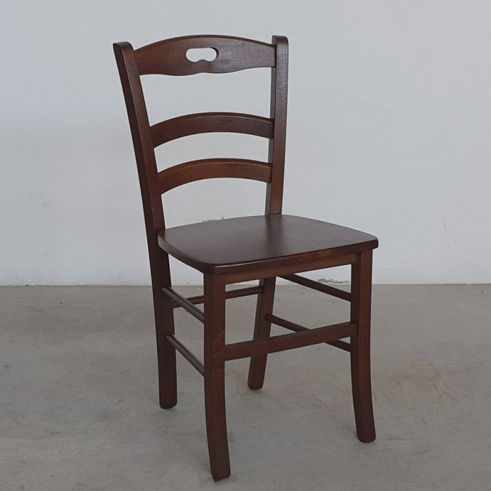 set 2 sedie in legno arte povera tinta noce seduta legno (588) - Mobili 2G