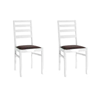 Set 2 sedie in legno massello imbottita bianco 42,5x37,5x90 (681) - Mobili 2G