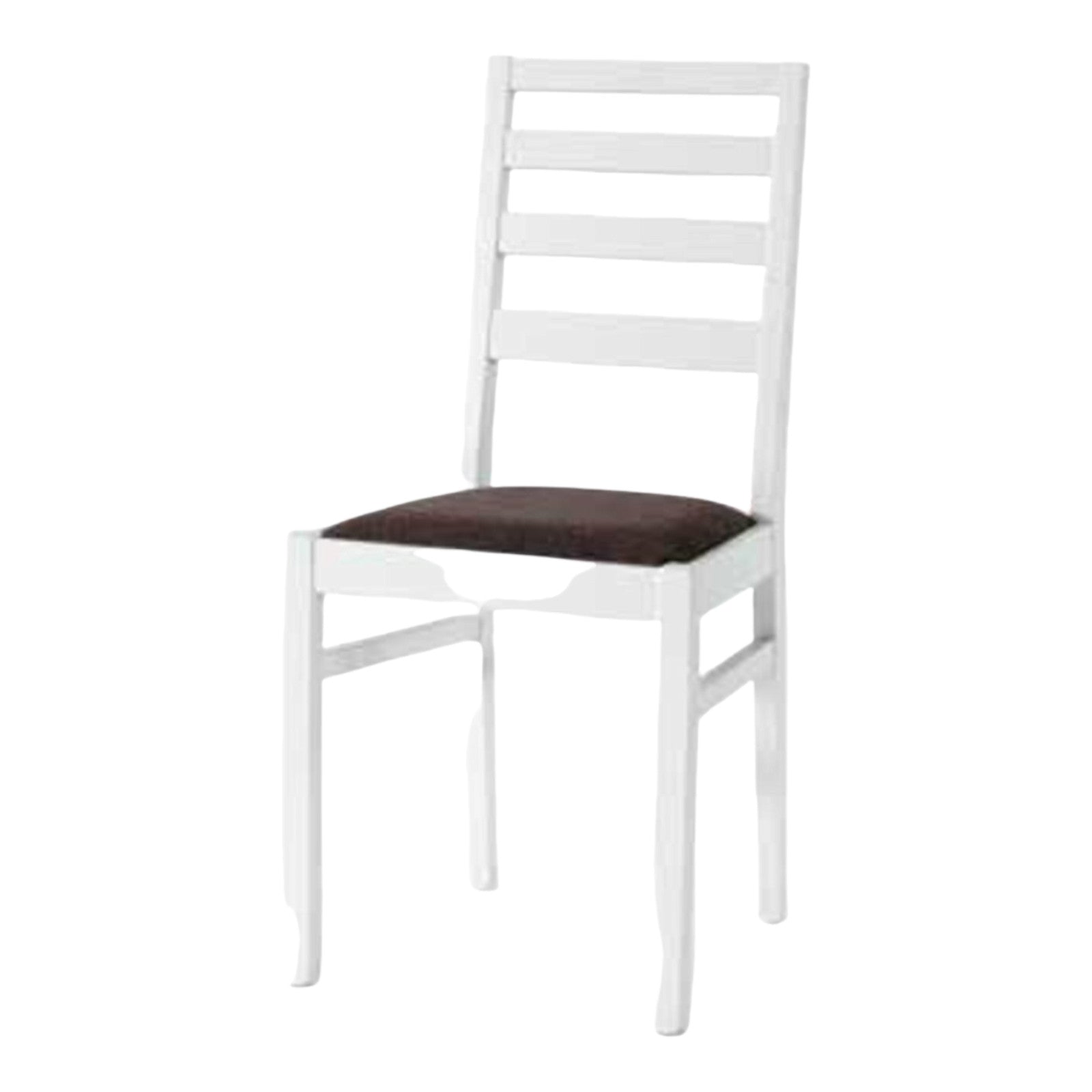 Set 2 sedie in legno massello imbottita bianco 42,5x37,5x90 (681) - Mobili 2G