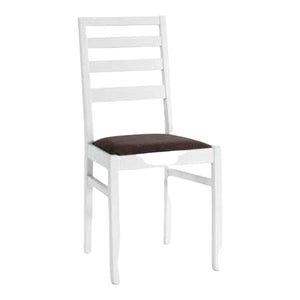 Set 2 sedie in legno massello imbottita bianco 42,5x37,5x90 (681) - Mobili 2G