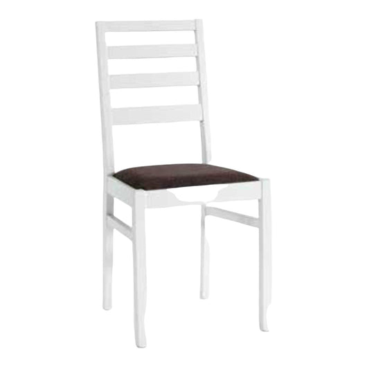 Set 2 sedie in legno massello imbottita bianco 42,5x37,5x90 (681) - Mobili 2G