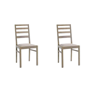 Set 2 sedie in legno massello imbottita rovere seppia 42,5x37,5x90 (641) - Mobili 2G