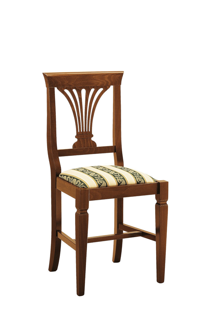 Set 2 sedie in legno massello tinta noce scuro seduta imbottita - Mobili 2G