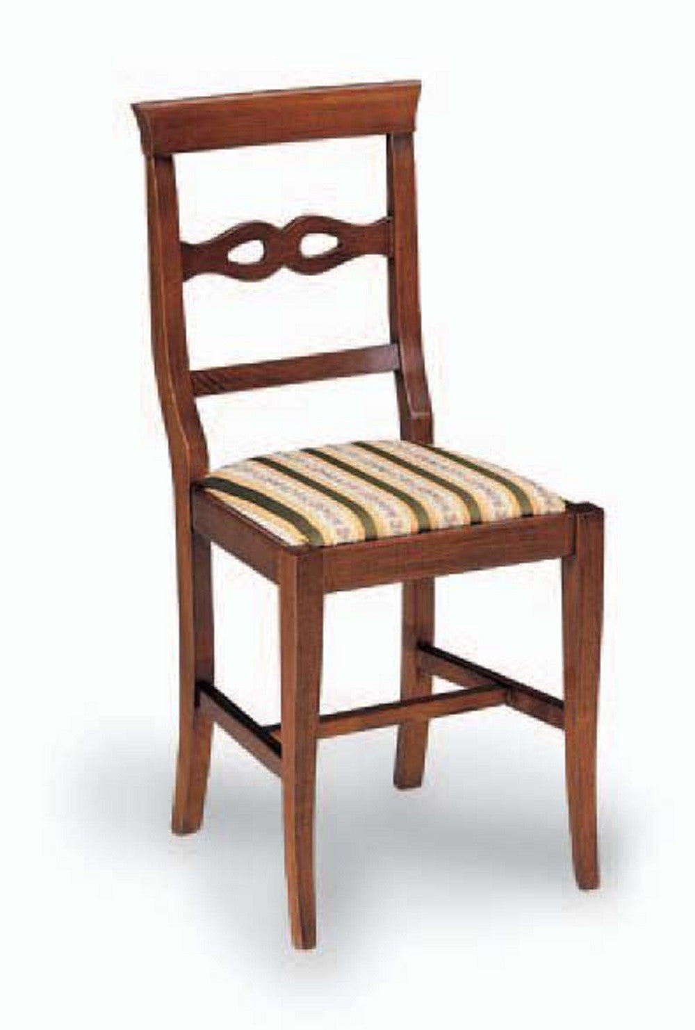 Set 2 sedie in legno massello tinta noce scuro seduta imbottita - Mobili 2G