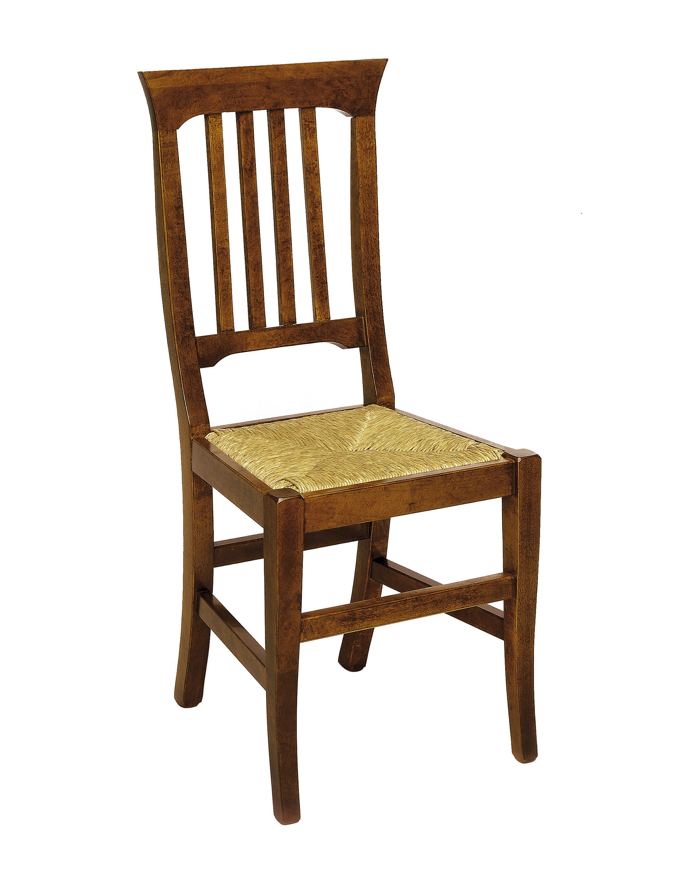 Set 2 sedie in legno massello tinta noce seduta paglia - Mobili 2G