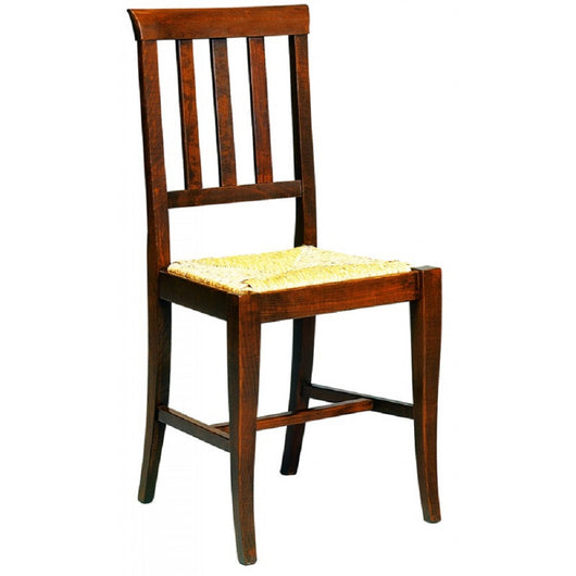 Set 2 sedie in legno massello tinta noce seduta paglia - Mobili 2G