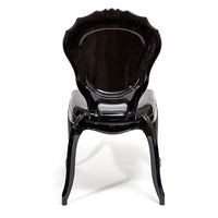 Set 2 sedie in polipropilene nero lucido victoria ghost