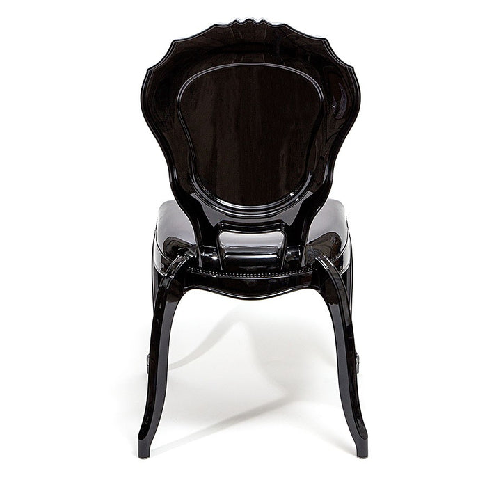 Set 2 sedie in polipropilene nero lucido victoria ghost