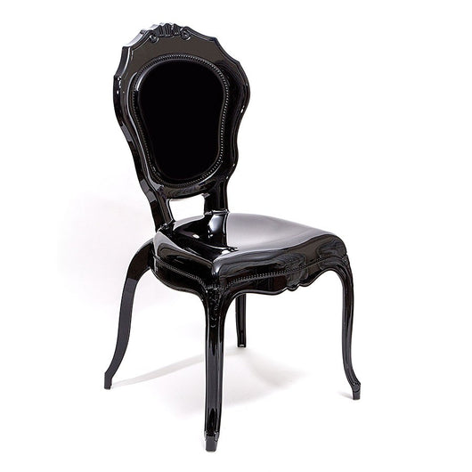 Set 2 sedie in polipropilene nero lucido victoria ghost