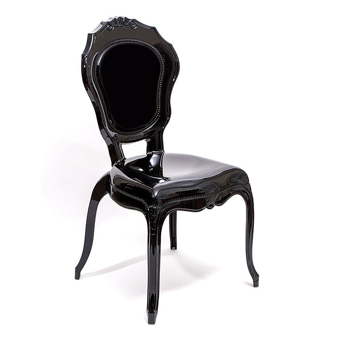 Set 2 sedie in polipropilene nero lucido victoria ghost