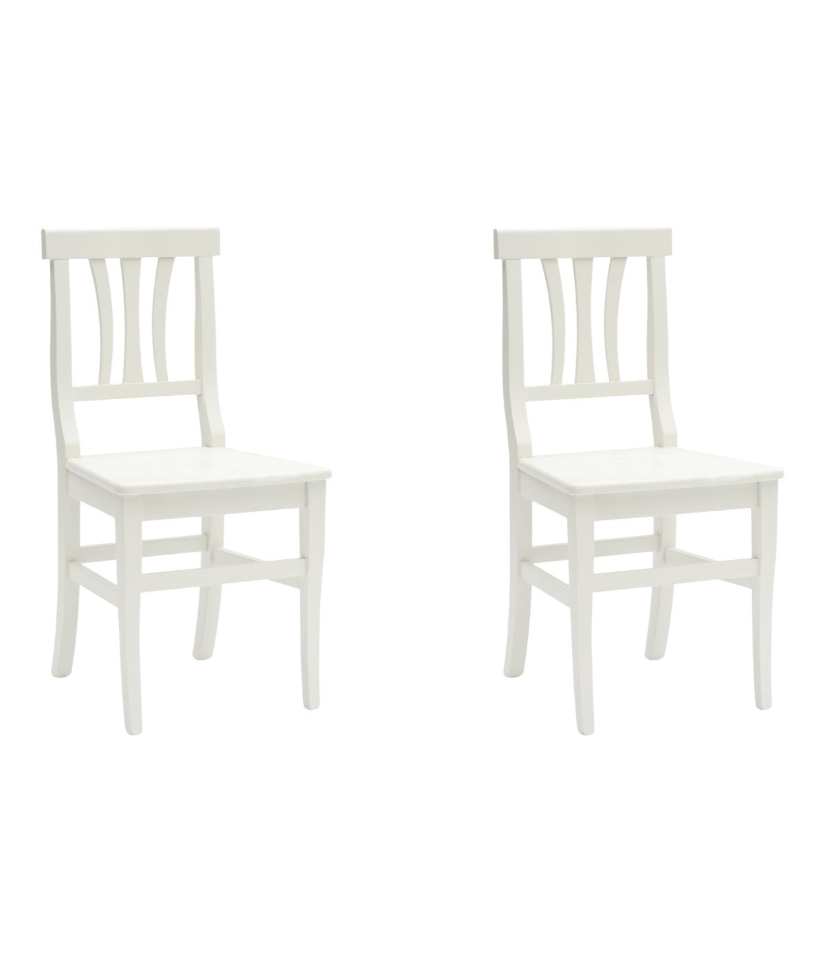set 2 sedie legno bianco shabby chic seduta legno - Mobili 2G