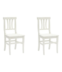 set 2 sedie legno bianco shabby chic seduta legno - Mobili 2G