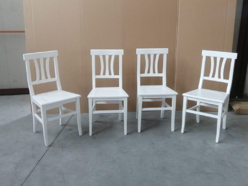 set 2 sedie legno bianco shabby chic seduta legno - Mobili 2G